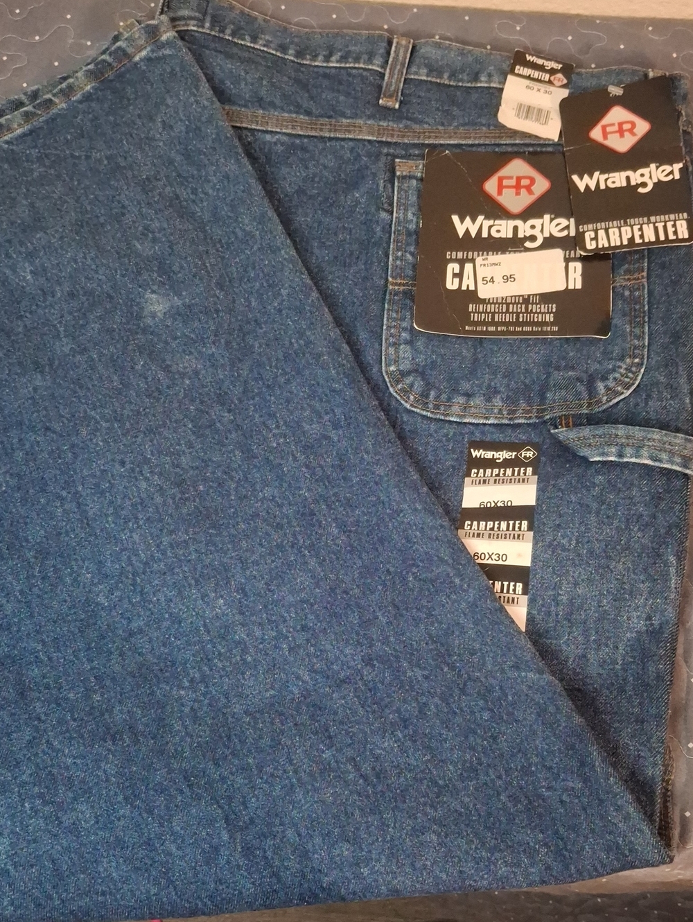 Wrangler FR Men's Relaxed Carpenter Jeans Size 60 X 30 NWT
